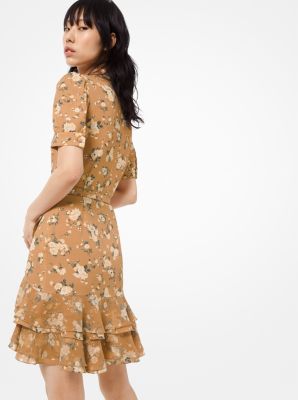 Floral Silk-Georgette Mini Shirtdress