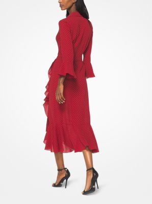 Polka Dot Silk-Georgette Wrap Dress