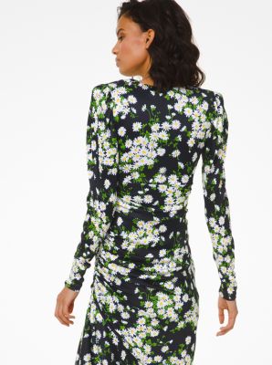 Daisy Satin Jersey Ruched Dress