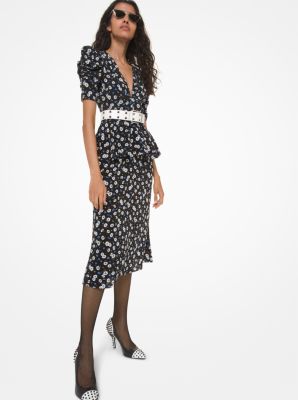 Michael kors botanical print crepe clearance dress