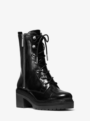 Anaka Crinkled Leather Combat Boot | Michael Kors Canada