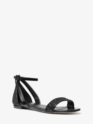 Cardi Glitter and Patent Leather Sandal Michael Kors