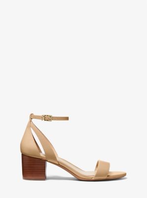 Cardi Flex Leather Sandal in CAMEL | Michael Kors