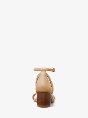 Cardi Flex Leather Sandal in CAMEL | Michael Kors