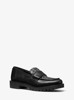 Holland Glitter and Leather Loafer | Michael Kors