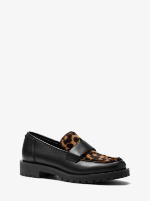 michael kors leopard loafers