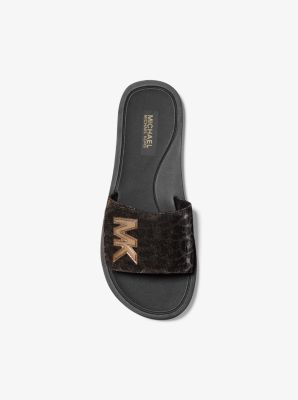 michael kors slides glitter