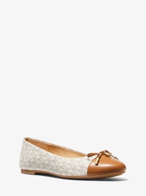 Melody Logo and Leather Ballet Flat | Michael Kors