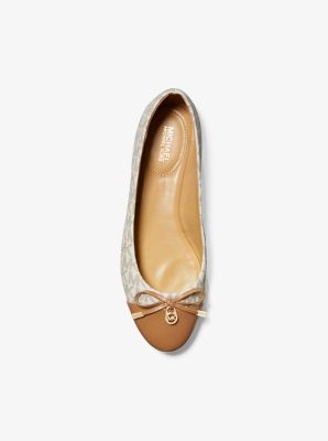 Melody Logo and Leather Ballet Flat Michael Kors