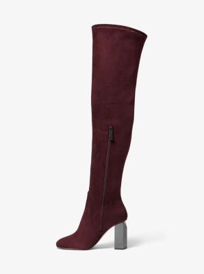 Michael kors burgundy store knee high boots