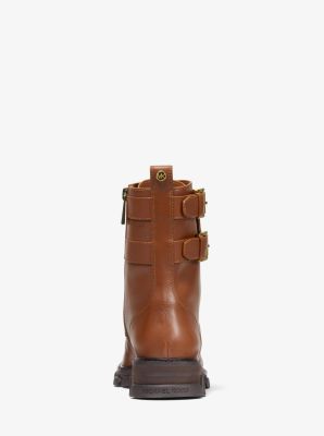 Ridley Leather Combat Boot in LUGGAGE | Michael Kors
