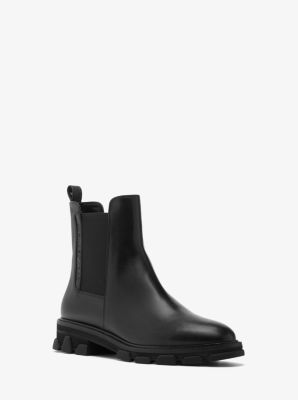 michael kors black leather ankle boots