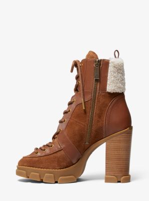 Ridley Leather and Sherpa Lace-Up Boot