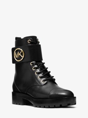 michael kors white combat boots