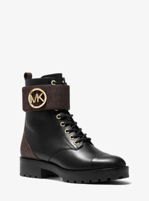 Tatum Leather and Logo Combat Boot | Michael Kors