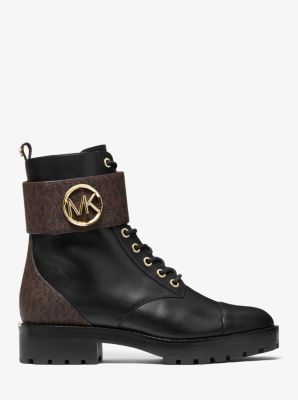 Tatum Leather And Logo Combat Boot 