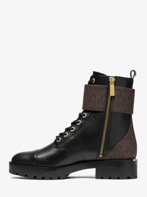 michael kors black combat boots