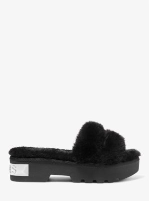 Alfie Faux Fur Platform Slide Michael Kors