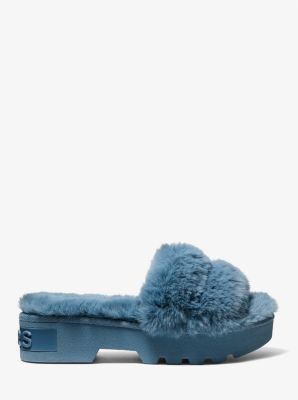 Michael kors fuzzy clearance slides