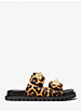 Sandale à enfiler Stark en poils de veau à imprimé léopard clouté image number 1