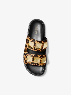 Michael kors best sale leopard slides