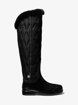 Bonnie Quilted Logo Jacquard and PVC Tall Rainboot Michael Kors Canada