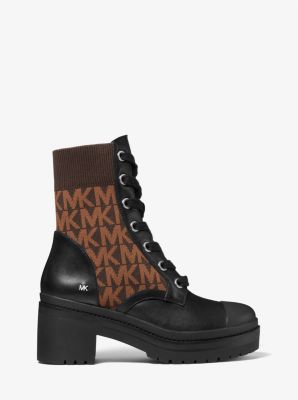 Michael kors brooke leather and best sale logo boot