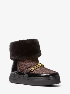 Chapman Embellished Quilted Logo and Faux Fur Boot | Michael Kors