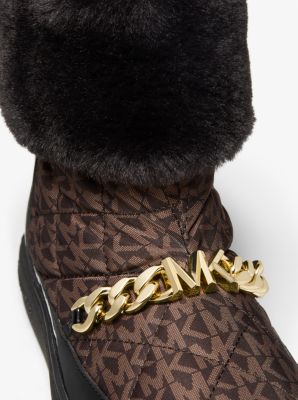 Chapman Embellished Quilted Logo and Faux Fur Boot