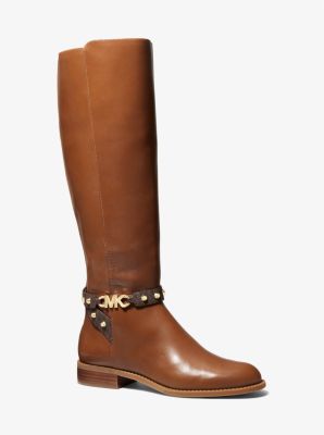 Farrah Studded Leather and Logo Studded Boot | Michael Kors
