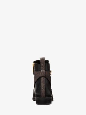 Farrah Leather and Logo Ankle Boot