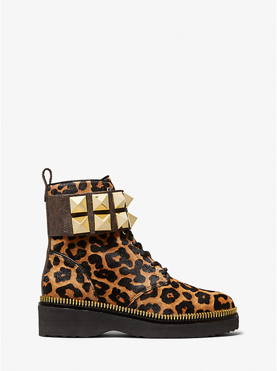 Haskell Studded Printed Calf Hair Combat Boot image number 1