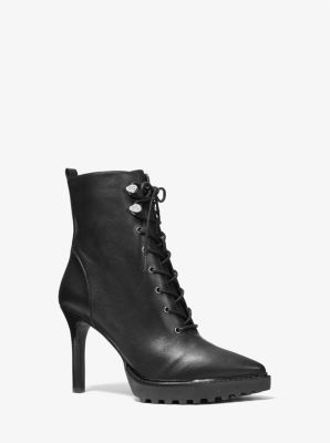 Michael Michael Kors Rowan Lace-Up Bootie Women's Shoes Black : 6.5 M