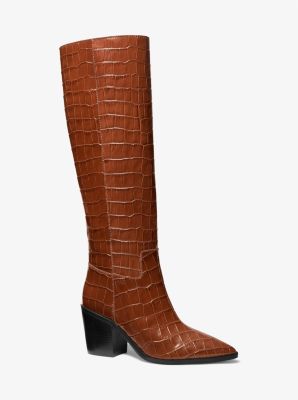 Loni Crocodile Embossed Leather Boot | Michael Kors