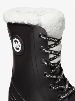 Michael Kors Montaigne Faux Shearling-Lined PVC Rain Boot White 10 - Yahoo  Shopping