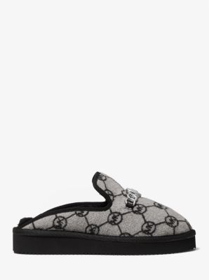 Noa Embellished Logo Jacquard Slide