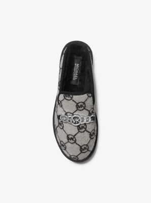 Noa Embellished Logo Jacquard Slide