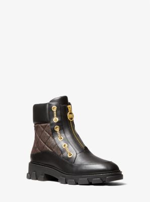 ridley leather and logo boot