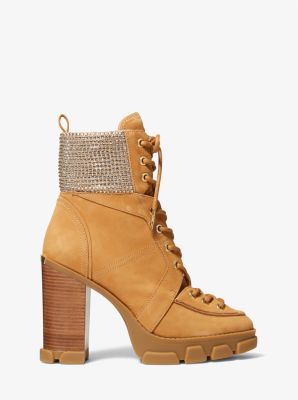 Ridley Embellished Nubuck Lace-Up Boot