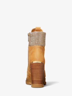 Ridley Embellished Nubuck Lace-Up Boot