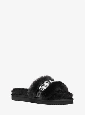 Mk faux fur sales slides