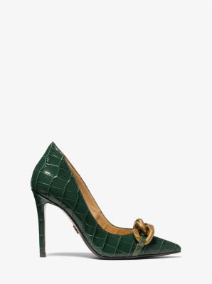 Scarlett Chain Link Crocodile Embossed Leather Pump image number 1