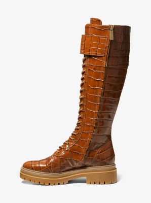 Stark Crocodile Embossed Leather Combat Boot image number 2