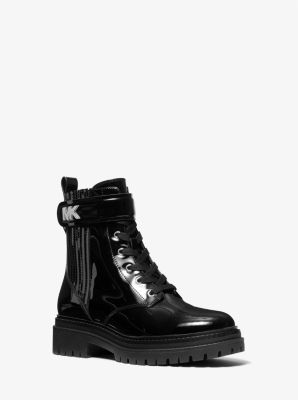 Michael kors patent leather sales combat boots