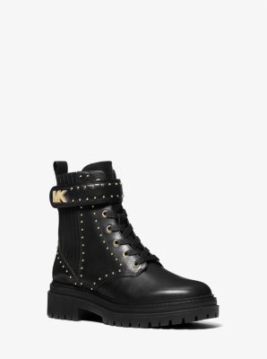 Stark Embellished Leather Combat Boot