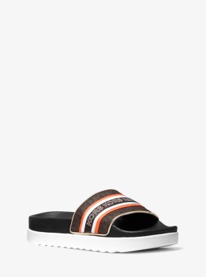 Tyra Logo Tape Slide Sandal | Michael Kors