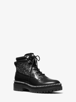 Turner Embellished Leather and Glitter Boot | Michael Kors