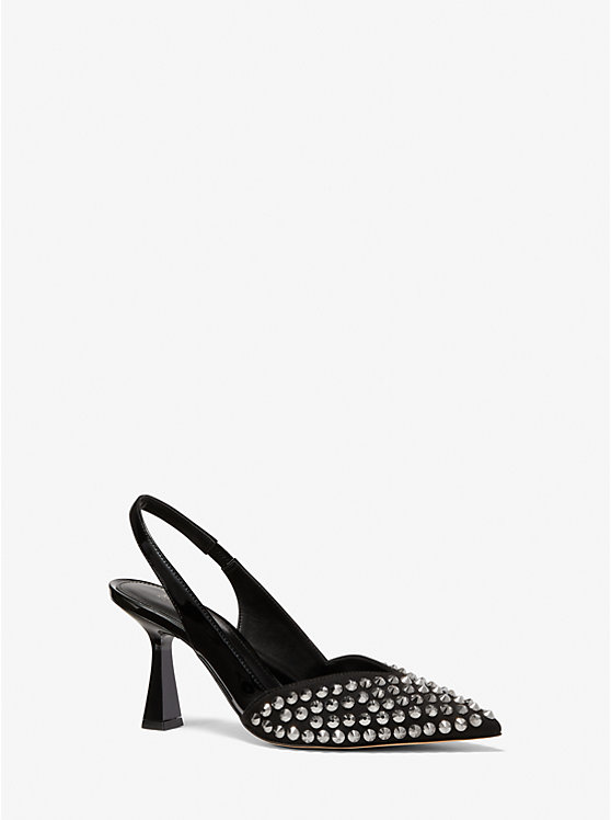Chelsea Embellished Faux Suede and Patent Pump image number 0