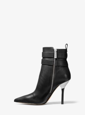 Amal Leather Ankle Boot in BLACK | Michael Kors