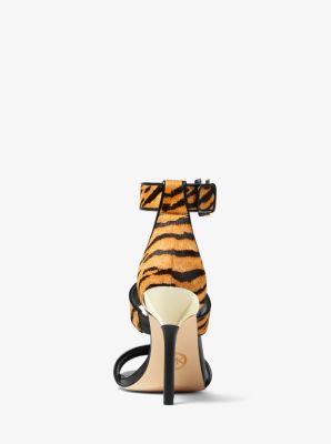 Amal Tiger Print Calf Hair Sandal